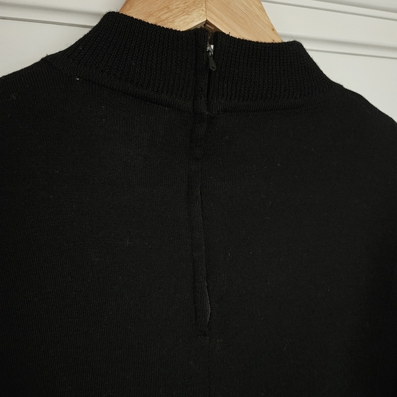 Vintage black wool blend lace up sweater dress - Picture 5 of 8
